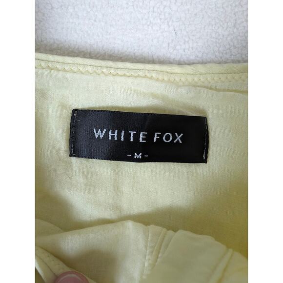White Fox Boutique Yellow Women's Mini Dress Button Down Adjustable Straps Med - Picture 6 of 6